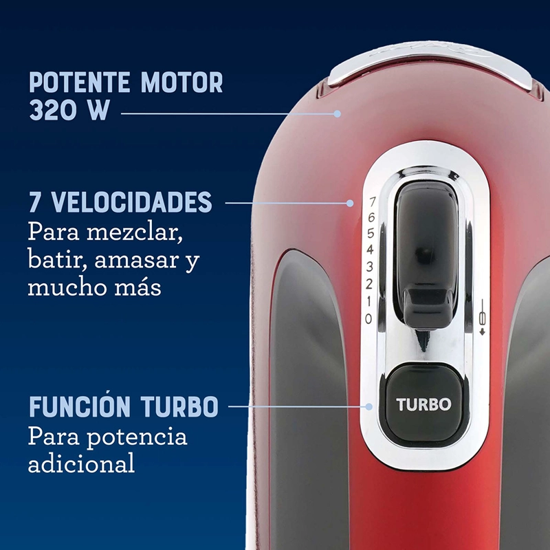 BATIDORA OSTER FPSTHM360R-052 320 W MANO 7 VELOCIDADES + FUNCIÓN TURBO FPSTHM360R - 2