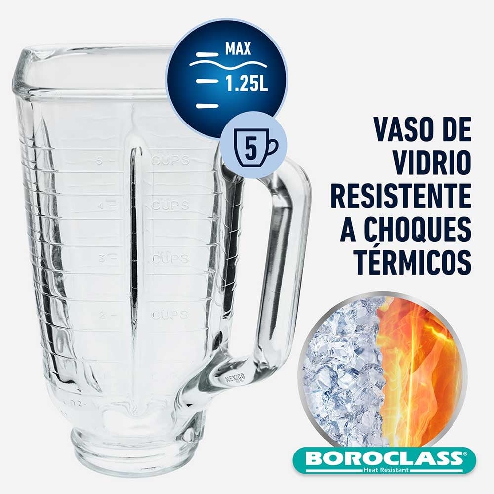 VASO OSTER VIDRIO BOROCLASS 1.25 LT LICUADORAS - 2