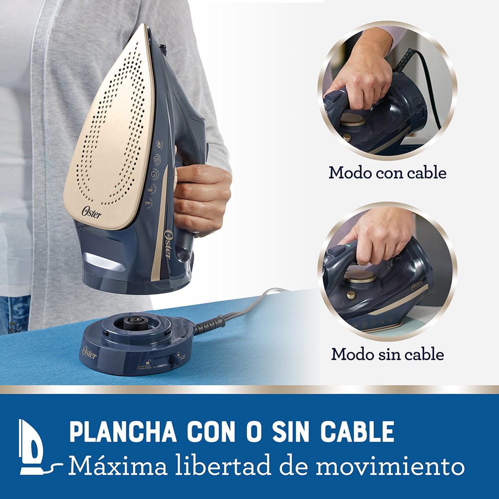 PLANCHA VAPOR OSTER 2200W INALÁMBRICA 2 EN 1 CERÁMICA GCSTCC5000 - 3
