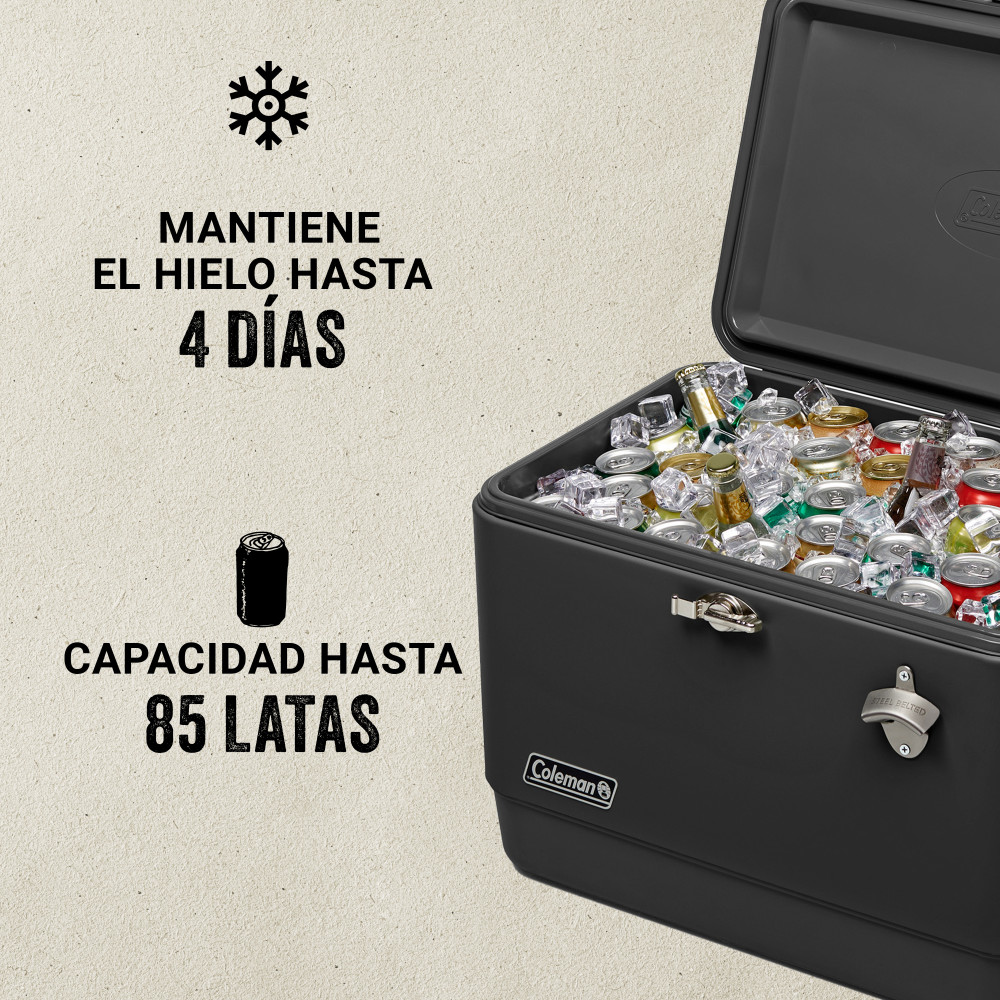 COOLER COLEMAN REUNION CAPACIDAD 54 QT / 51 LT NEGRO - 2