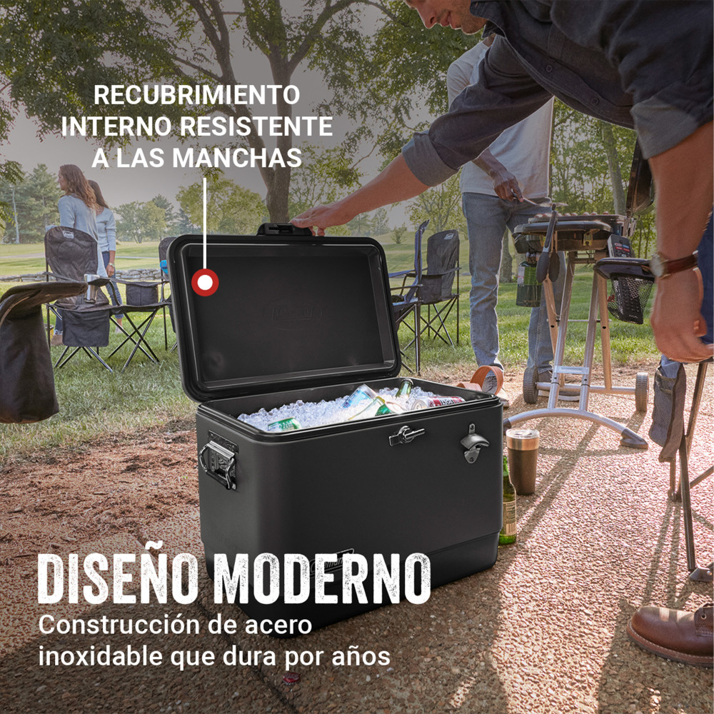 COOLER COLEMAN REUNION CAPACIDAD 54 QT / 51 LT NEGRO - 3