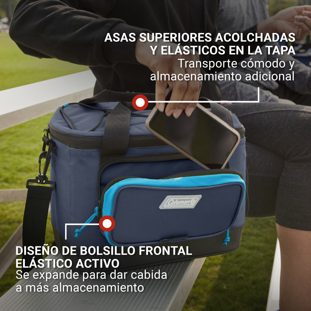 SOFT COOLER COLEMAN XPAND CAPACIDAD 24 LATAS AZUL - 4