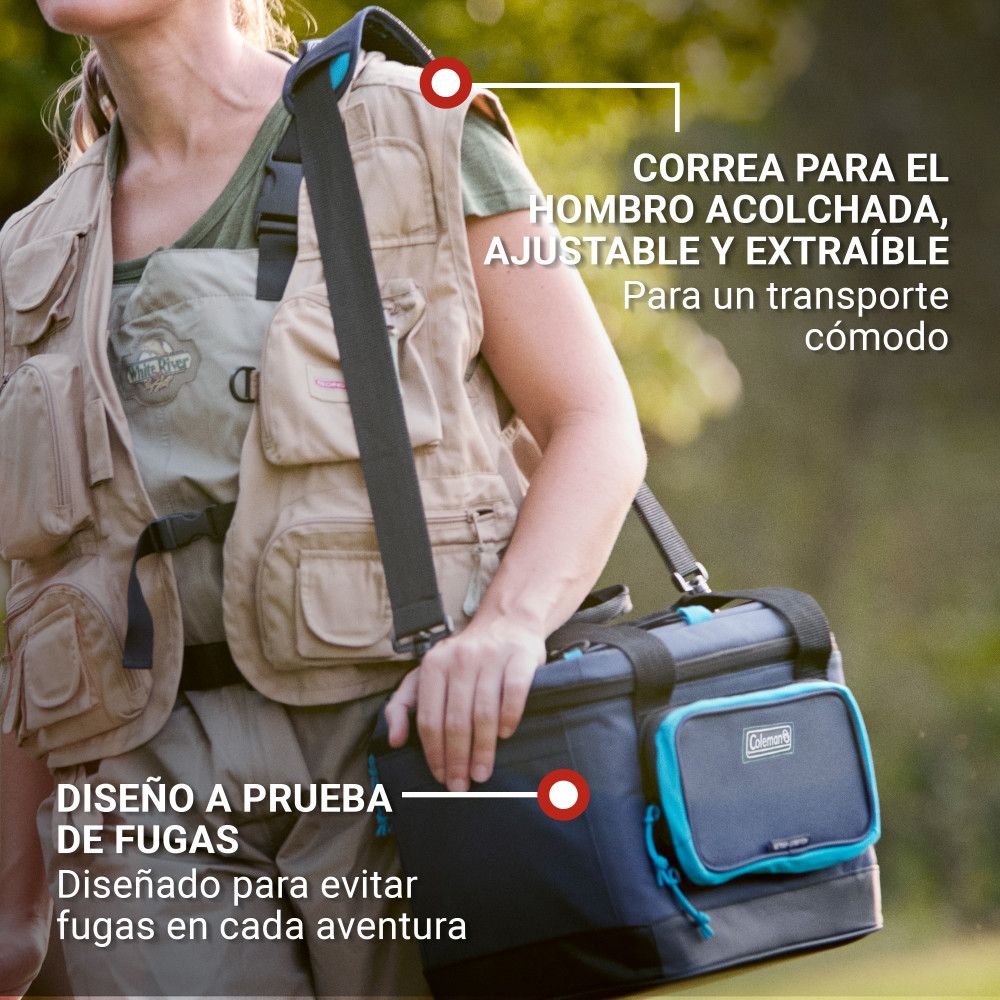 SOFT COOLER COLEMAN XPAND CAPACIDAD 24 LATAS AZUL - 5