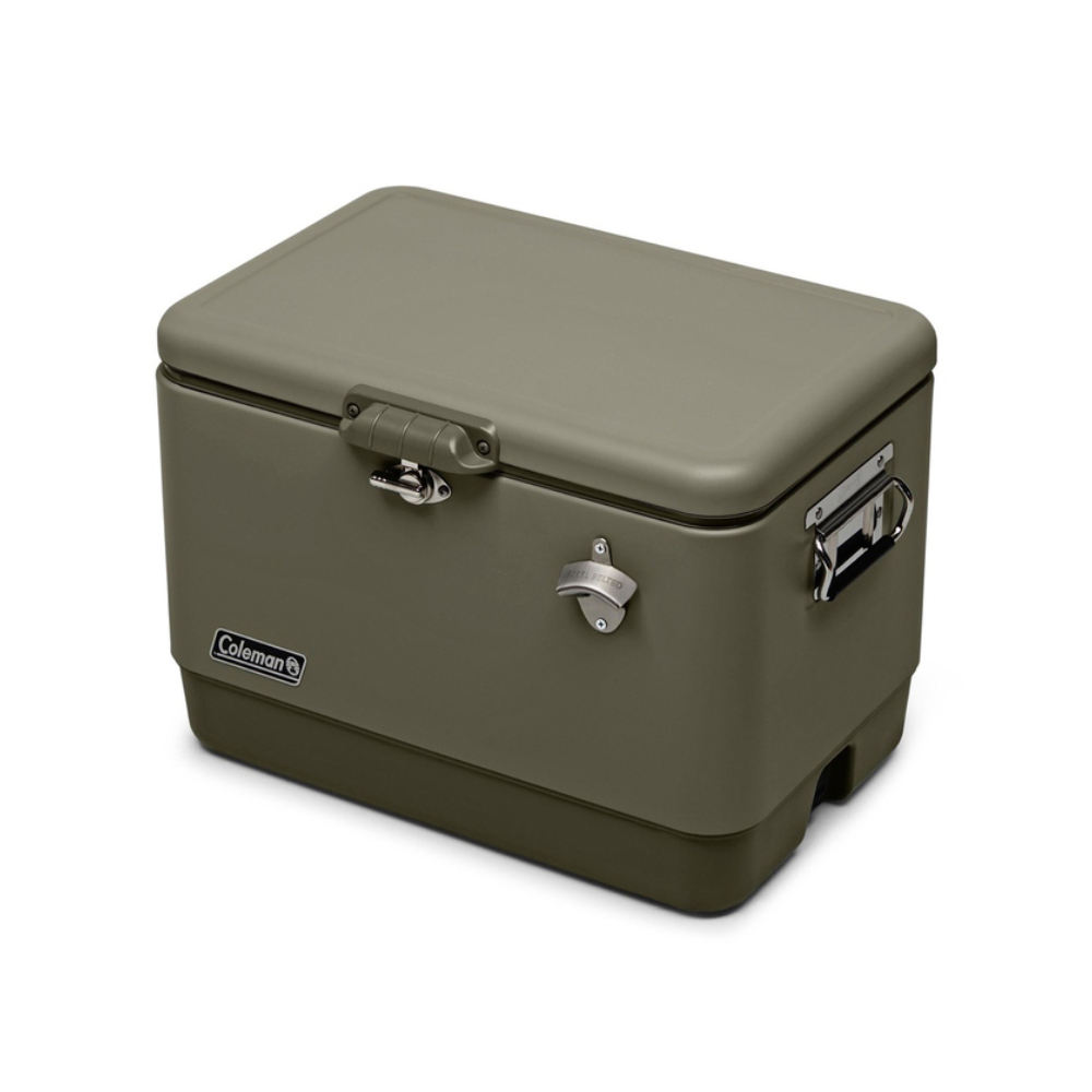 COOLER COLEMAN REUNION CAPACIDAD 54 QT / 51 LT VERDE MUSGO ACERO - 2