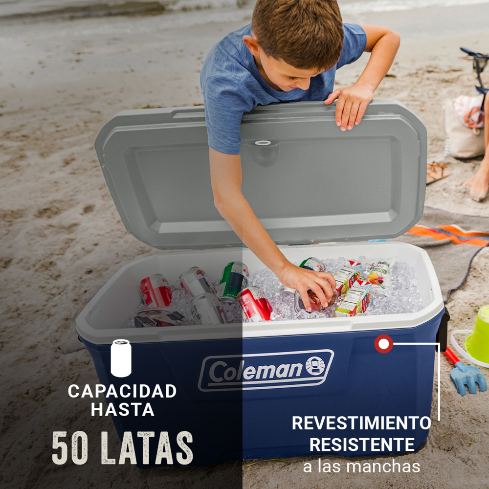 COOLER COLEMAN 316 CON RUEDAS AZUL 58 LT / 62 QT - 4
