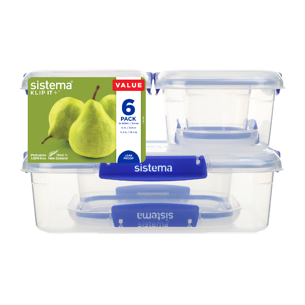 SET DE 6 CONTENEDORES HERMÉTICOS SISTEMA KLIP IT PLUS - 1