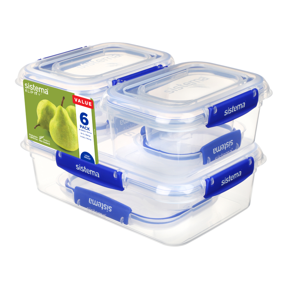 SET DE 6 CONTENEDORES HERMÉTICOS SISTEMA KLIP IT PLUS - 2