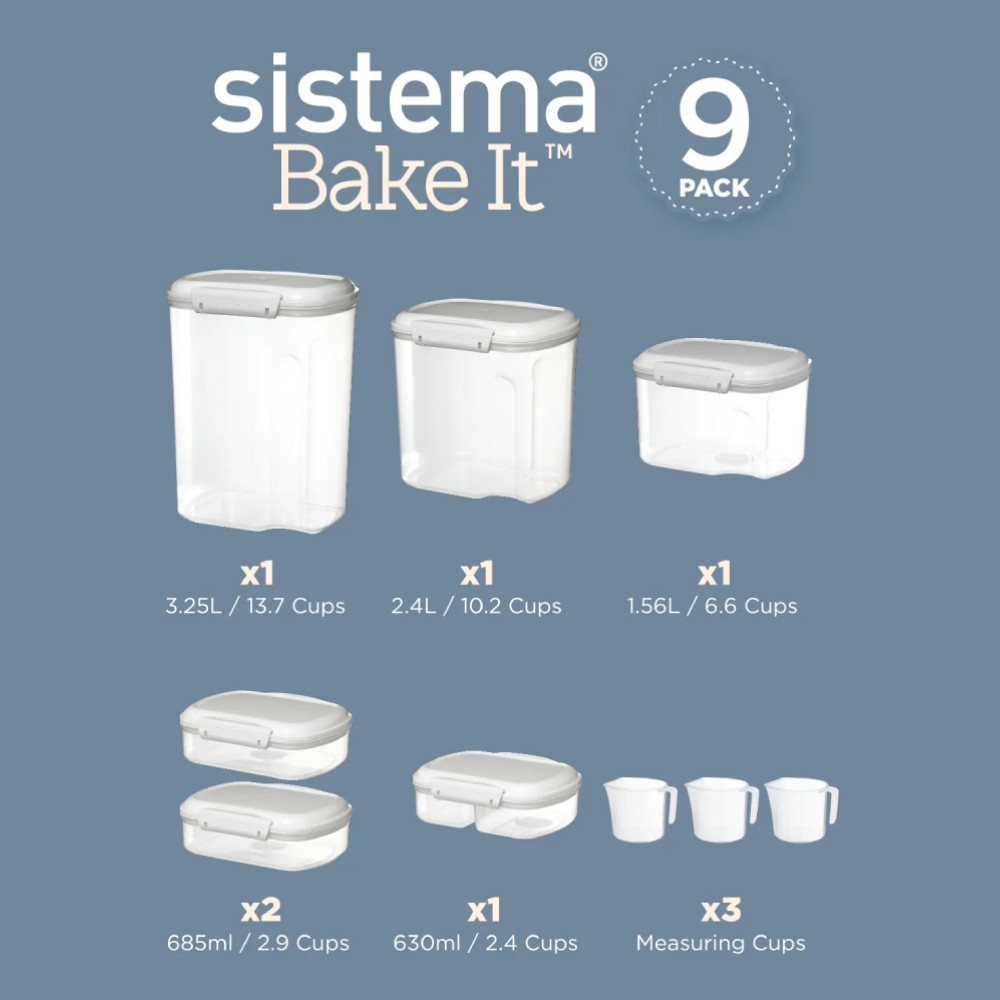 SET DE 9 CONTENEDORES HERMÉTICOS SISTEMA BAKE IT - 4