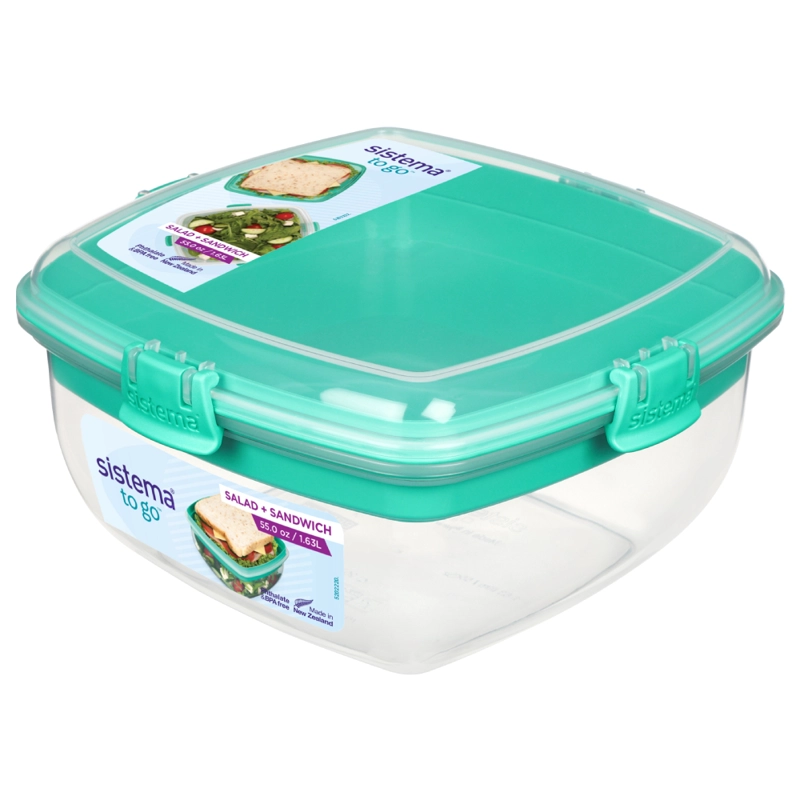 CONTENEDOR PARA ENSALADA + SANDWICH SISTEMA TO GO DE 1.63 L - 1