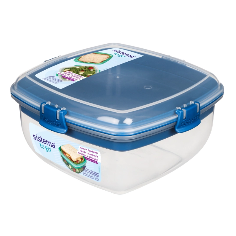 CONTENEDOR PARA ENSALADA + SANDWICH SISTEMA TO GO DE 1.63 L - 3