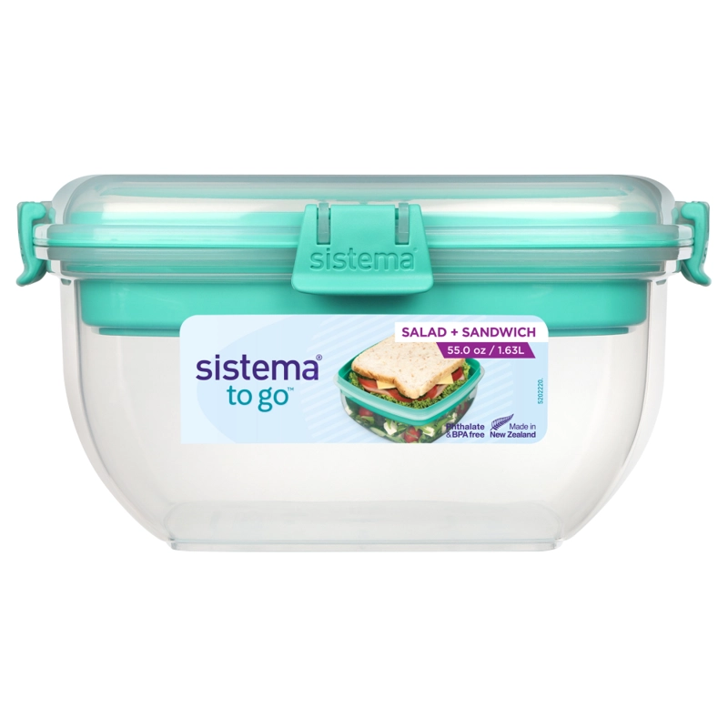 CONTENEDOR PARA ENSALADA + SANDWICH SISTEMA TO GO DE 1.63 L - 4
