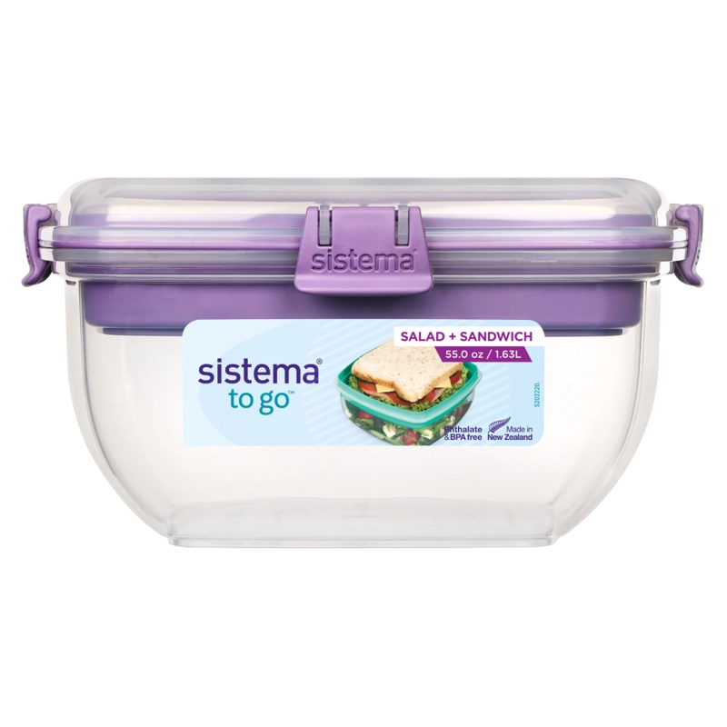 CONTENEDOR PARA ENSALADA + SANDWICH SISTEMA TO GO DE 1.63 L - 5