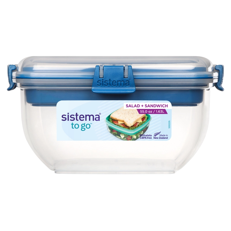 CONTENEDOR PARA ENSALADA + SANDWICH SISTEMA TO GO DE 1.63 L - 6