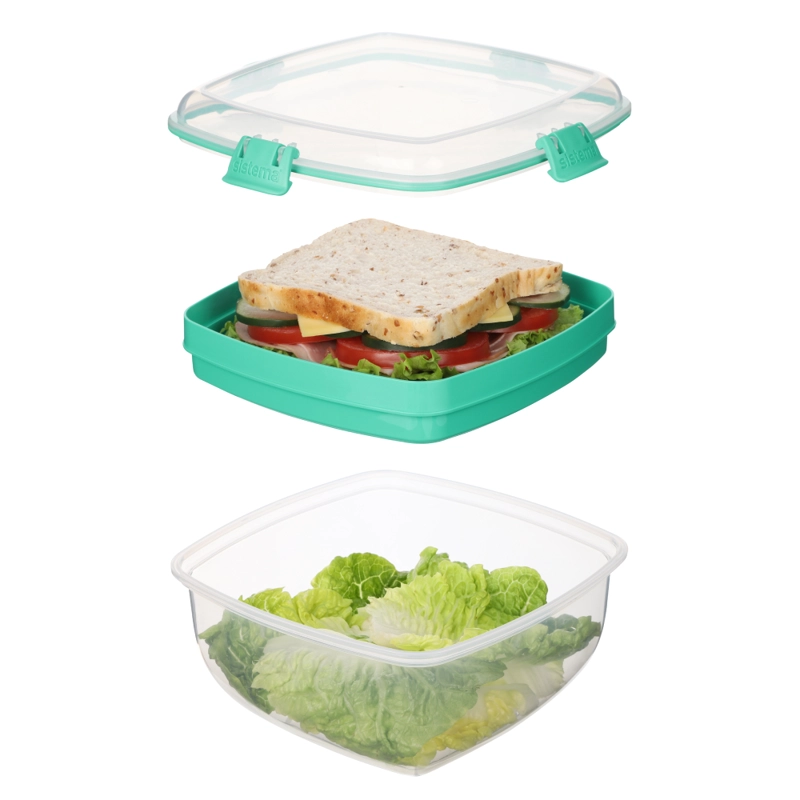 CONTENEDOR PARA ENSALADA + SANDWICH SISTEMA TO GO DE 1.63 L - 7