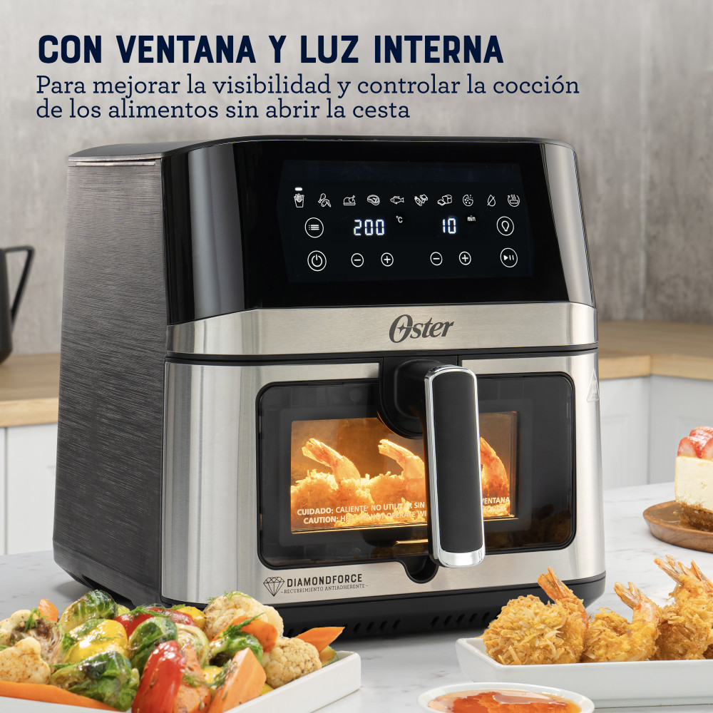 FREIDORA DE AIRE DIGITAL 7.5L OSTER DIAMONDFORCE 10 PROGRAMAS AUTOMATICOS CKSTAF75WDSSDF - 4