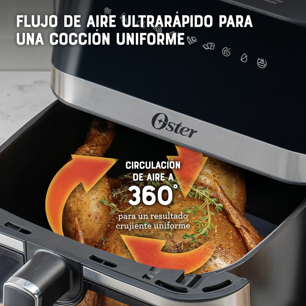 FREIDORA DE AIRE DIGITAL 7.5L OSTER DIAMONDFORCE 10 PROGRAMAS AUTOMATICOS CKSTAF75WDSSDF - 6