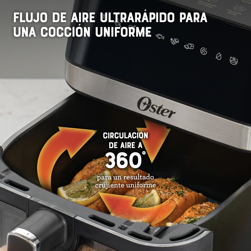 FREIDORA DE AIRE DIGITAL 6L OSTER DIAMONDFORCE 10 PROGRAMAS AUTOMATICOS CKSTAF60WDDF - 6