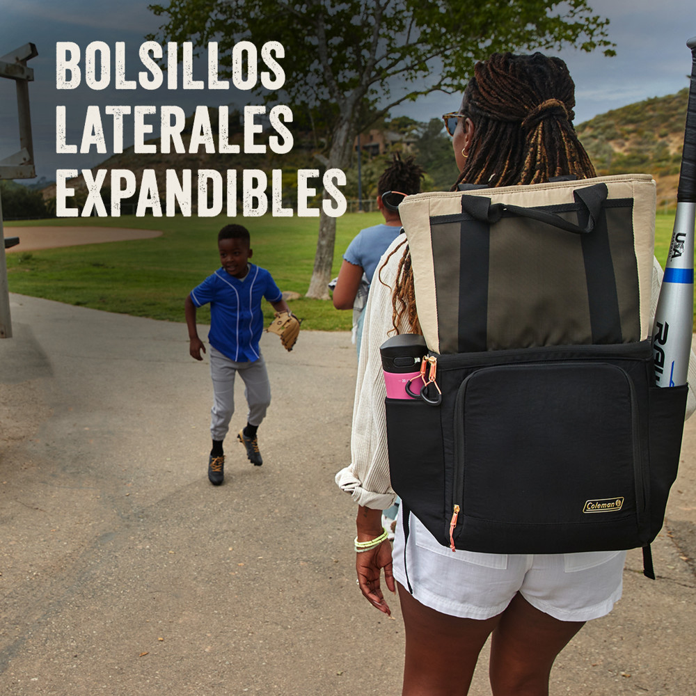 MOCHILA TE RMICA COOLER COLEMAN® NOW 20 LATAS NEGRO BEIGE - 4