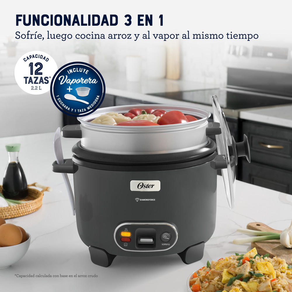 ARROCERA 3 EN 1 OSTER 12 TAZAS DIAMOND FORCE CKSTRC12DFSKE - 3