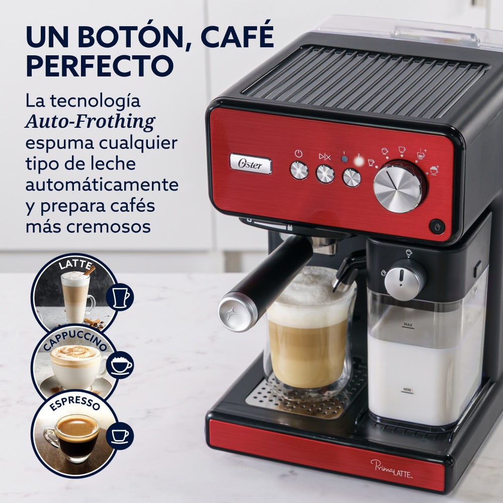 CAFETERA AUTOMATICA OSTER PRIMALATTE ROJA BVSTEM6604R - 3