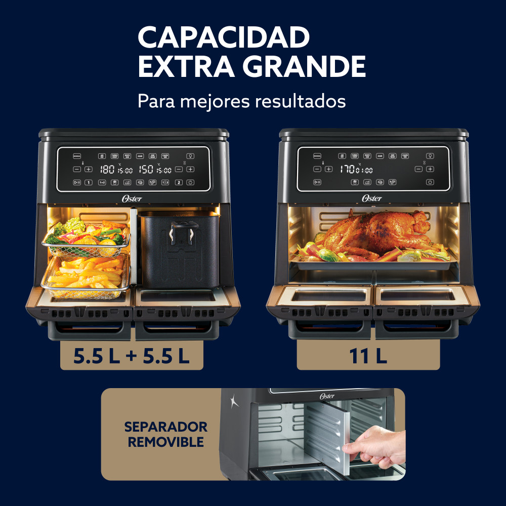 FREIDORA DE AIRE OSTER FLEX 2 ZONAS 11 LT DIAMONDFORCE - 7