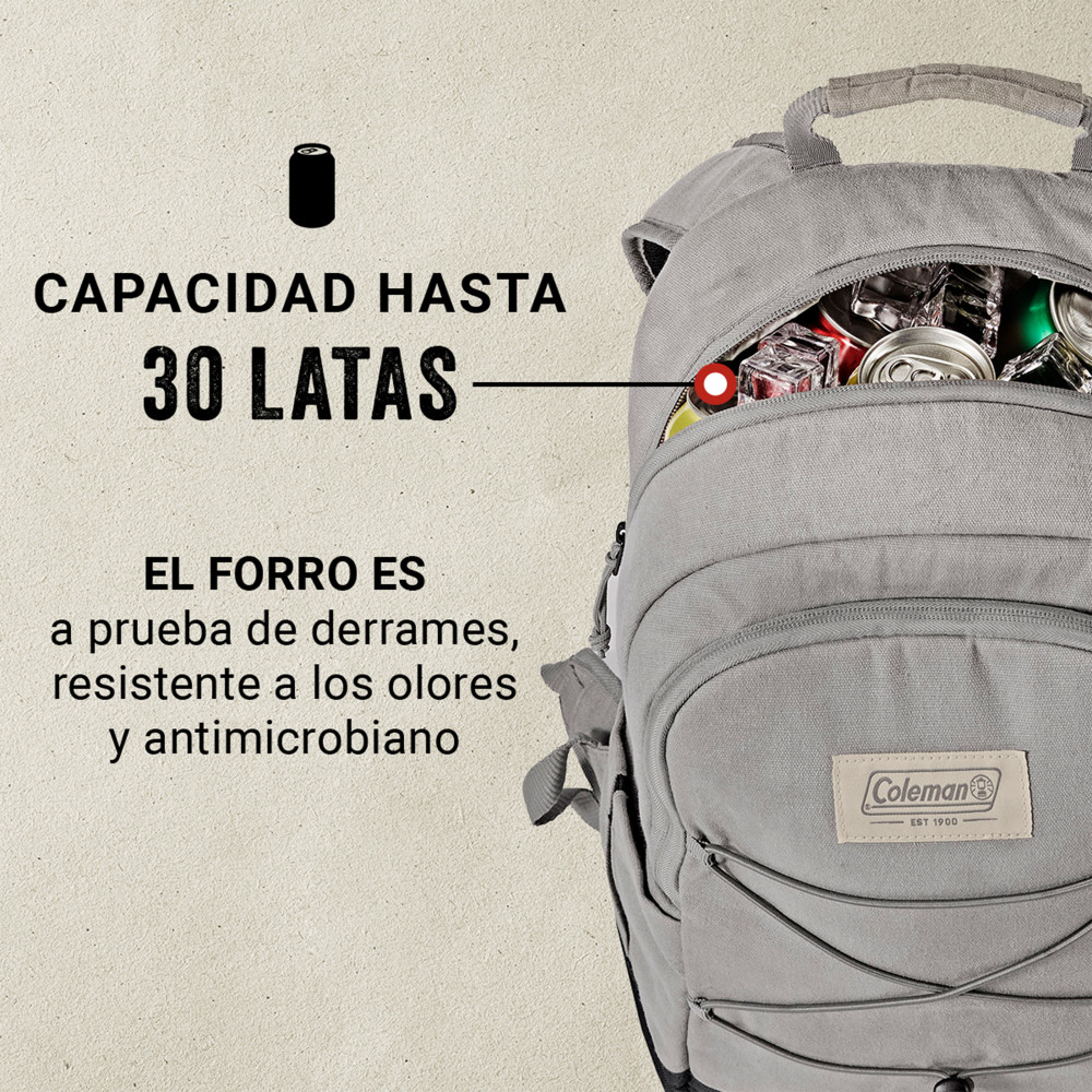 MOCHILA TE RMICA COLEMAN BACKROADS 30 LATAS GRIS - 3