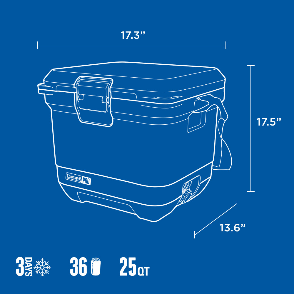 COOLER COLEMAN PRO CAPACIDAD 24 LT / 25 QT AZUL - 7