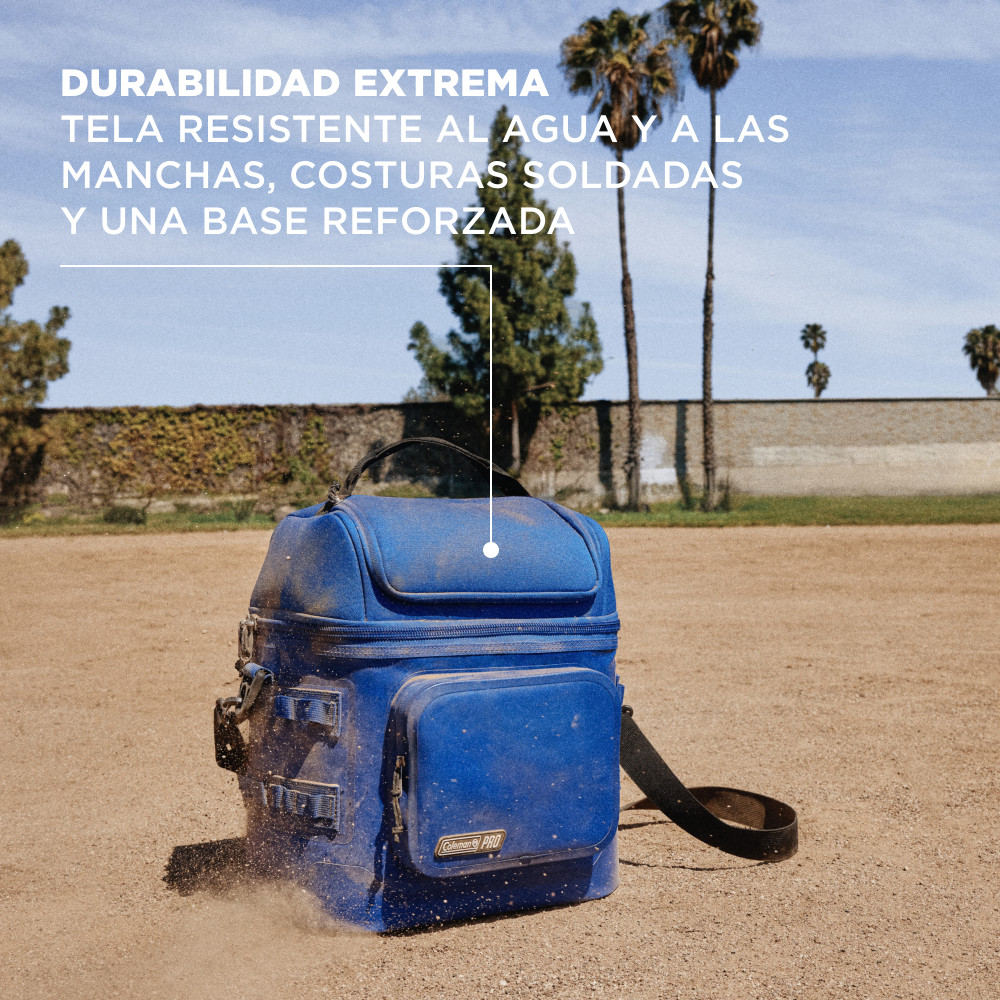 SOFT COOLER COLEMAN PRO LONCHERA AISLADA PORTATIL 24 LATAS AZUL - 2