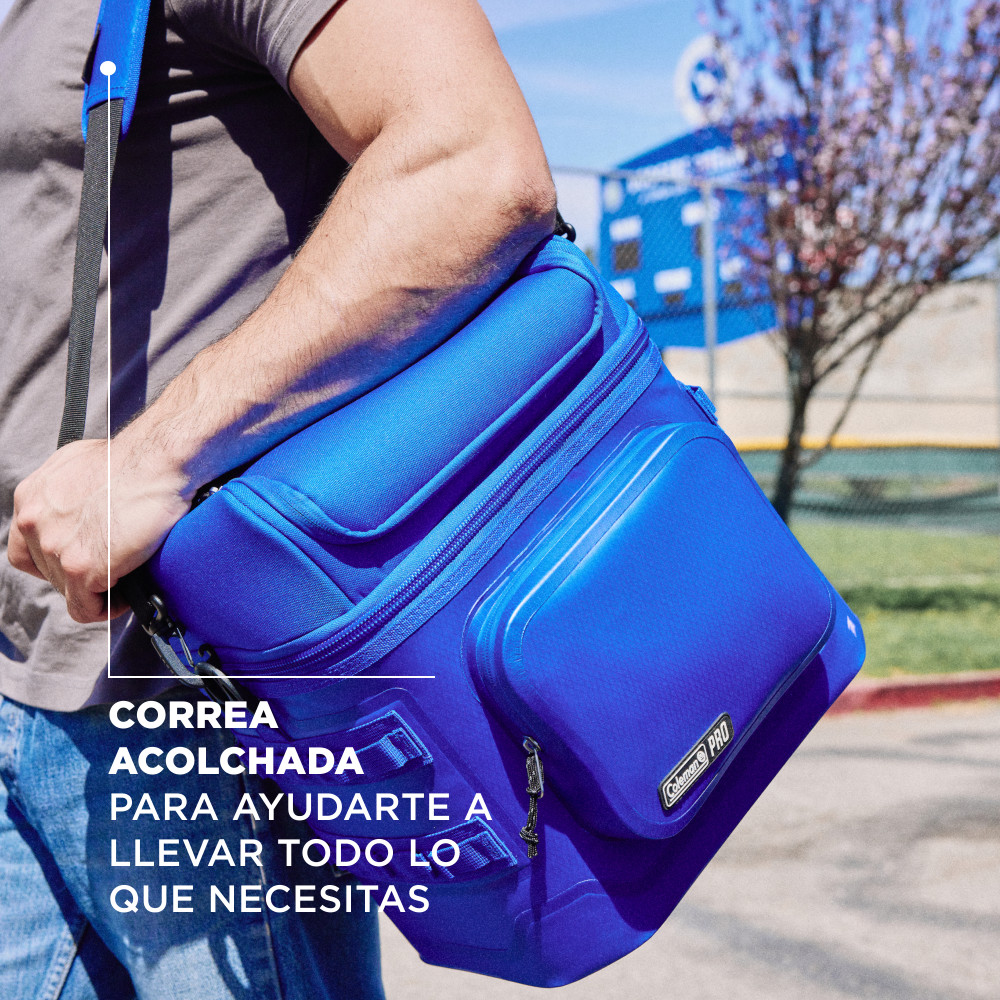 SOFT COOLER COLEMAN PRO LONCHERA AISLADA PORTATIL 24 LATAS AZUL - 5