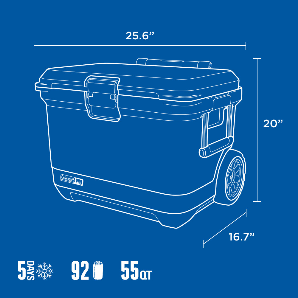COOLER COLEMAN PRO CAPACIDAD 52 LT / 55 QT AZUL - 8