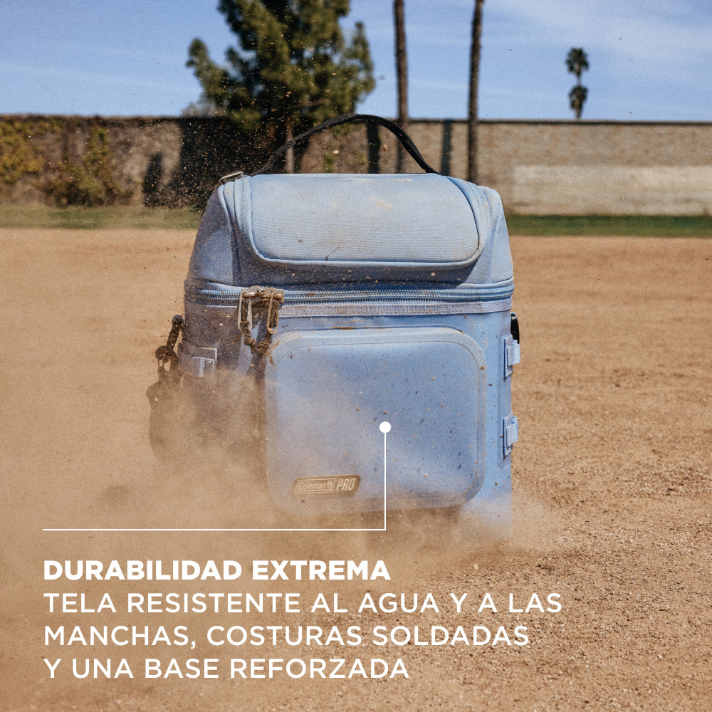 SOFT COOLER COLEMAN PRO LONCHERA AISLADA PORTATIL 24 LATAS CELESTE - 2