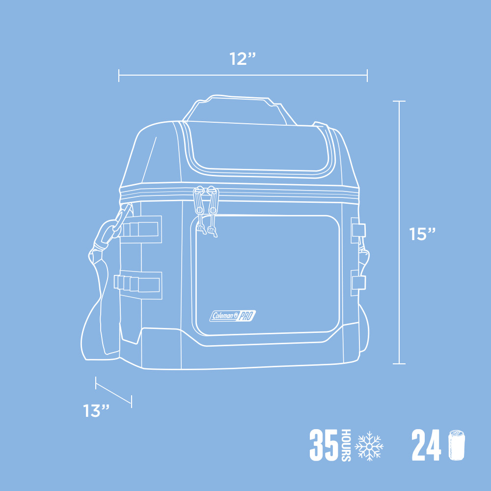 SOFT COOLER COLEMAN PRO LONCHERA AISLADA PORTATIL 24 LATAS CELESTE - 6
