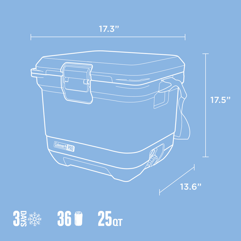 COOLER COLEMAN PRO CAPACIDAD 24 LT / 25 QT CELESTE - 8