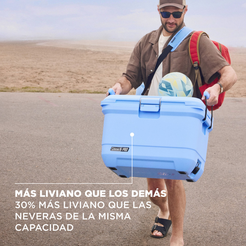 COOLER COLEMAN PRO CAPACIDAD 43 LT / 45 QT CELESTE - 4