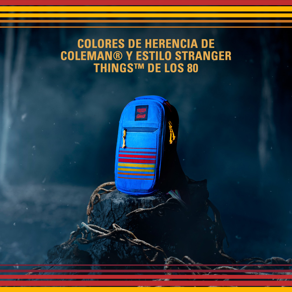 HIELERA BANDOLERA COLEMAN STRANGER THING 6 LATAS CELESTE - 3