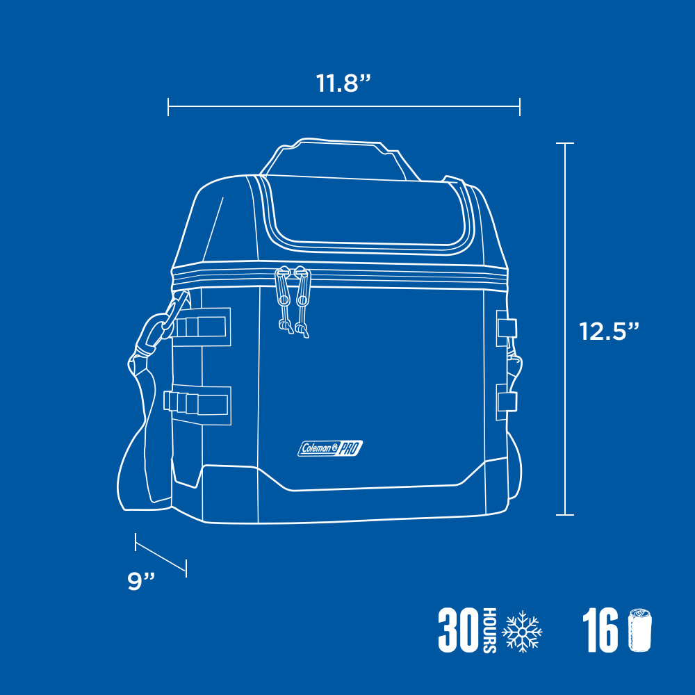 SOFT COOLER COLEMAN PRO PORTATIL 16 LATAS AZUL - 6