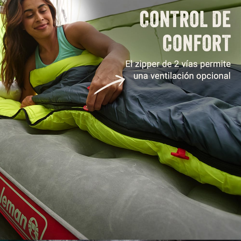 SACO DE DORMIR MONTAUK COLEMAN -6°C NEGRO AMARILLO - 4