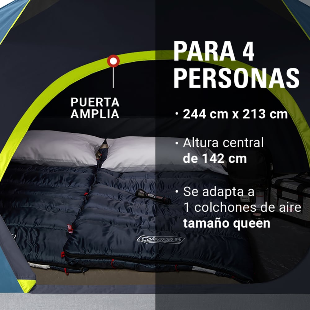CARPA SKYDOME DARK ROOM FAMILIAR COLEMAN PARA 6 PERSONAS - 5