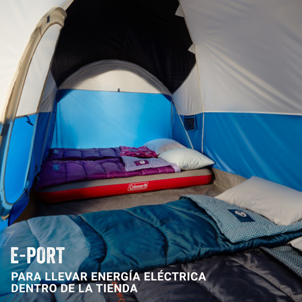 CARPA DE CAMPAÑA MONTANA COLEMAN FAMILIAR PARA 8 PERSONAS, AZUL - 6