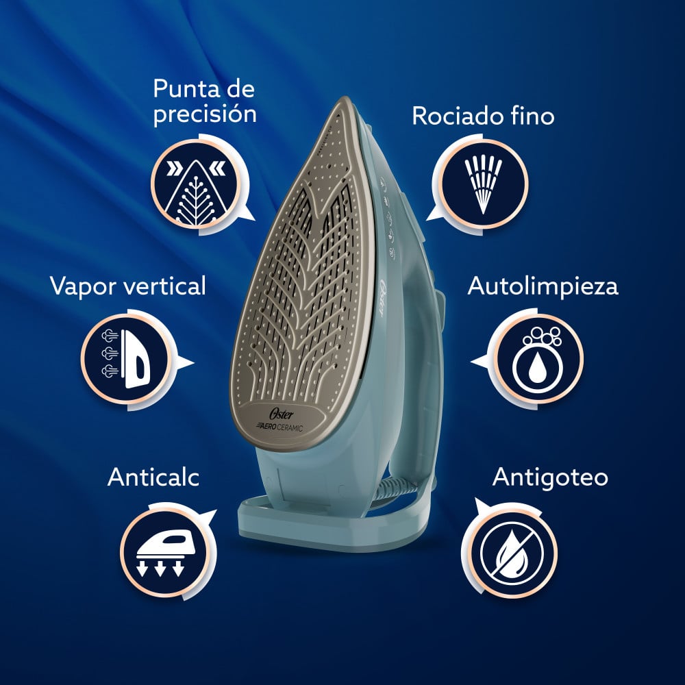 PLANCHA VAPOR OSTER AEROGLIDE ANTIGOTEO VERDE GCSTAC7402 - 6