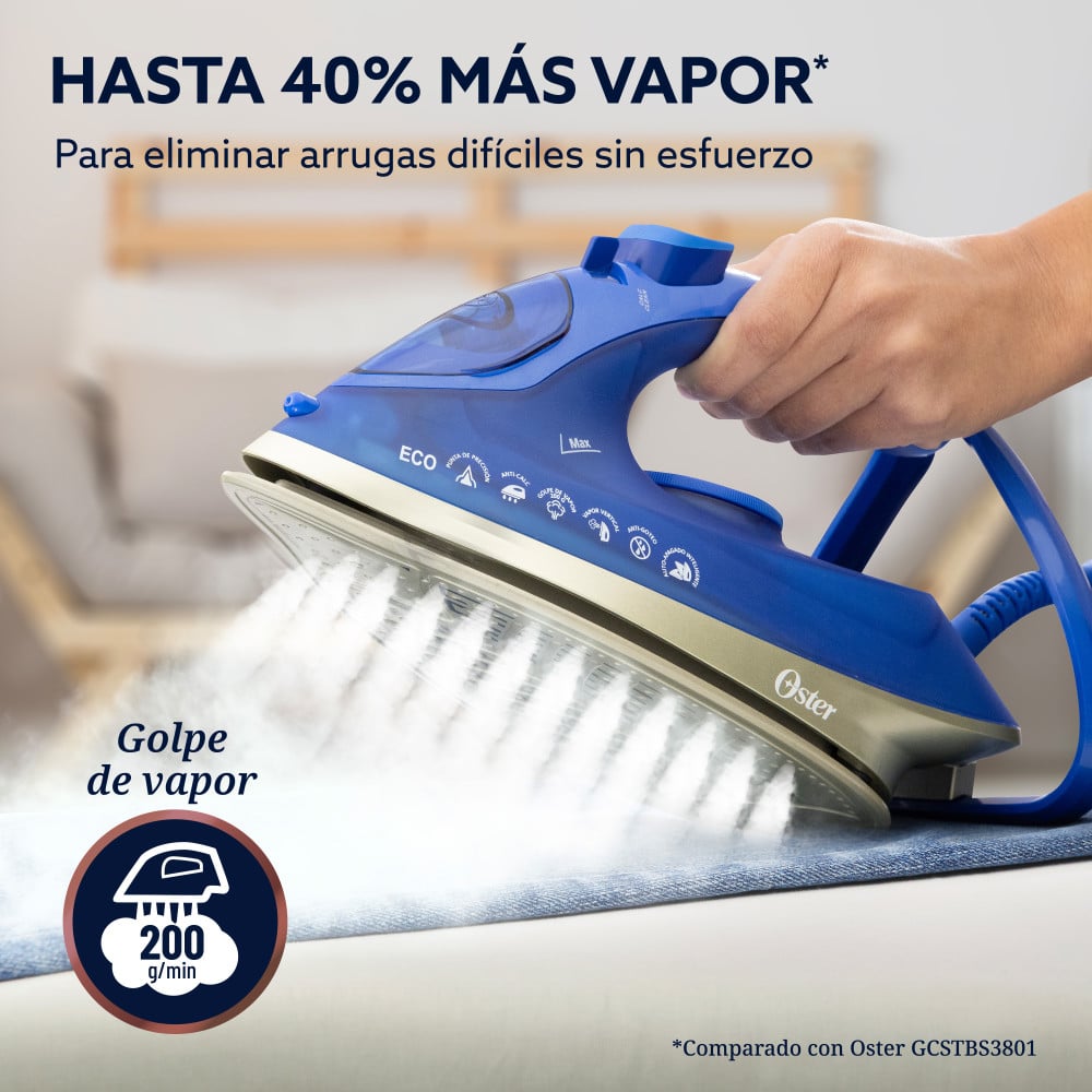 PLANCHA VAPOR OSTER AEROGLIDE MAX S7800 AZUL GCSTAC7801 - 3