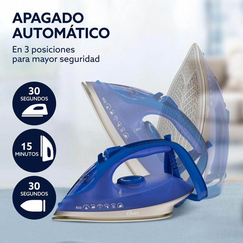 PLANCHA VAPOR OSTER AEROGLIDE MAX S7800 AZUL GCSTAC7801 - 6