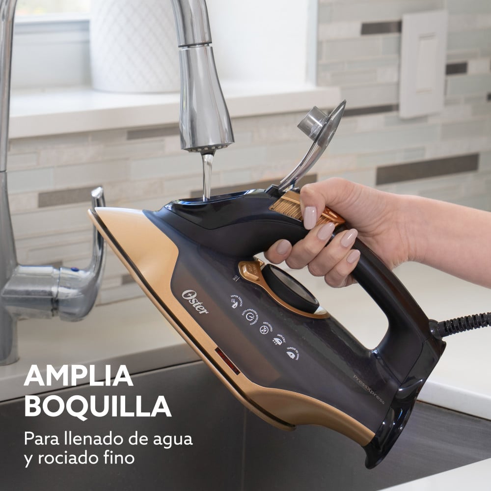 PLANCHA DE VAPOR OSTER PRESSXPRESS S9000 CERAMICA CON DIAMANTE BRONCE GCSTPX9001 - 9