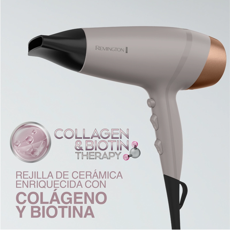 SECADOR DE PELO REMINGTON D26A COLAGENO Y BIOTINA 2.200W - 4