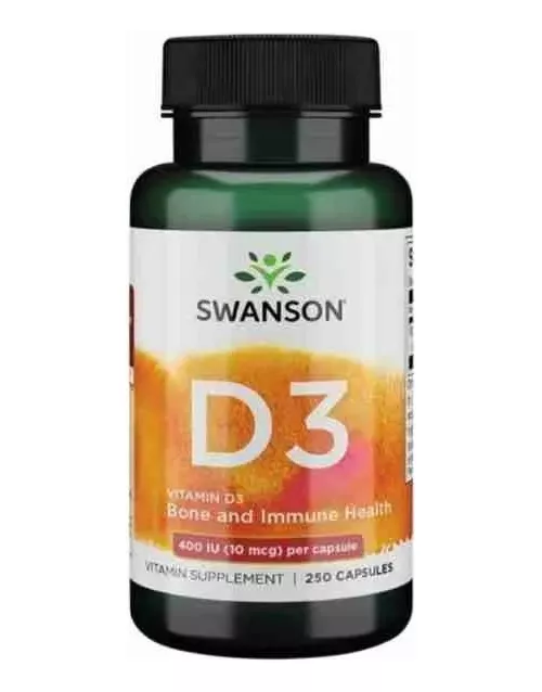 SUPLEMENTO ALIMENTICIO SWANSON VITAMINAS D3 400 IU 10MCG 250 CAPSULAS - 1