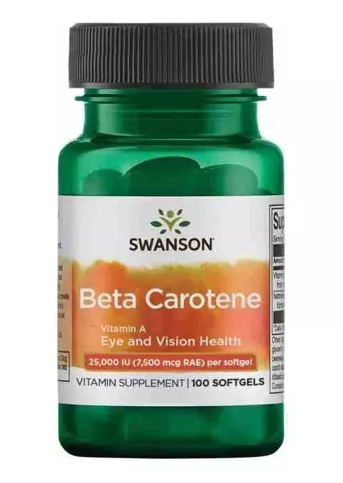SUPLEMENTO ALIMENTICIO SWANSON BETA CAROTENE 25000IU 7500MCG 100 SOFTGELS - 1