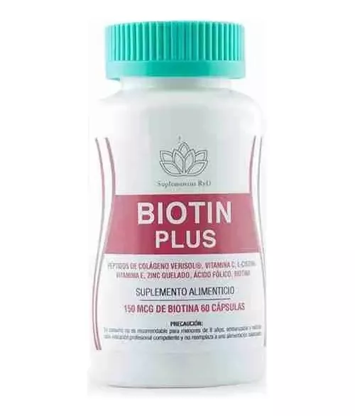 SUPLEMENTO ALIMENTICIO BIOTIN PLUS 150 MCG 60 CAPSULAS RYD - 1