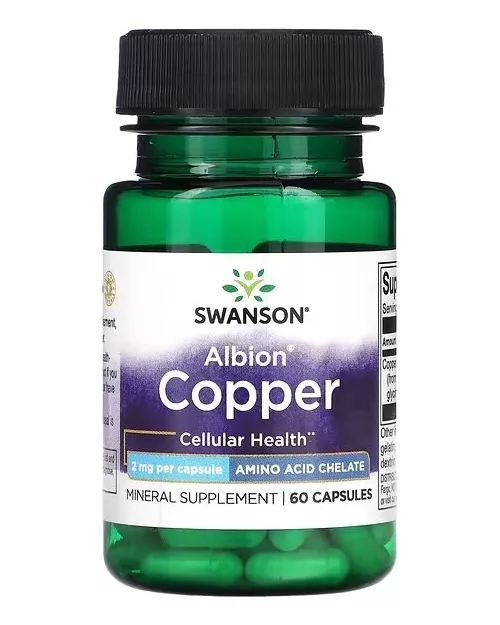 ALBION COPPER COBRE 2 MG 60 CAPSULAS SWANSON - 1