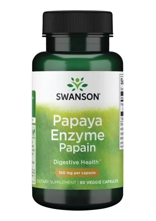 SUPLEMENTO ALIMENTICIO SWANSON PAPAYA ENZYME PAPAIN 100MG 90 CAPSULAS VEGETALES - 1