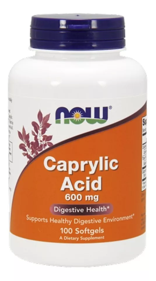 SUPLEMENTO ALIMENTICIO NOW FOODS CAPRYLIC ACID 600 MG X 100 SOFTGELS - 1